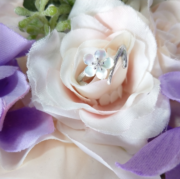 💎NEW💎S925 CHERRY BLOSSOM PEARL RING - Picture 4 of 13